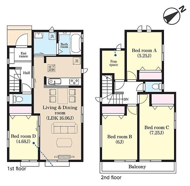 (A号棟)、価格4190万円、4LDK+S、土地面積125.81m2、建物面積95.64m2 