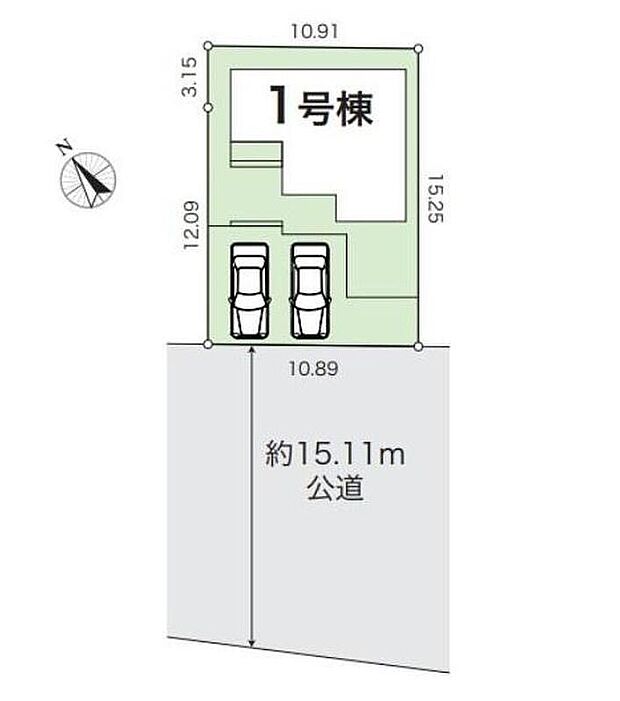≪全体区画図≫
◎前面道路は幅員約15mで開放感があり、車庫入れもスムーズ♪
◎江原台一号緑地に面し、前面棟なし♪
◎カースペース2台分(車種による)で来客用や自転車置場としても活用可能♪
