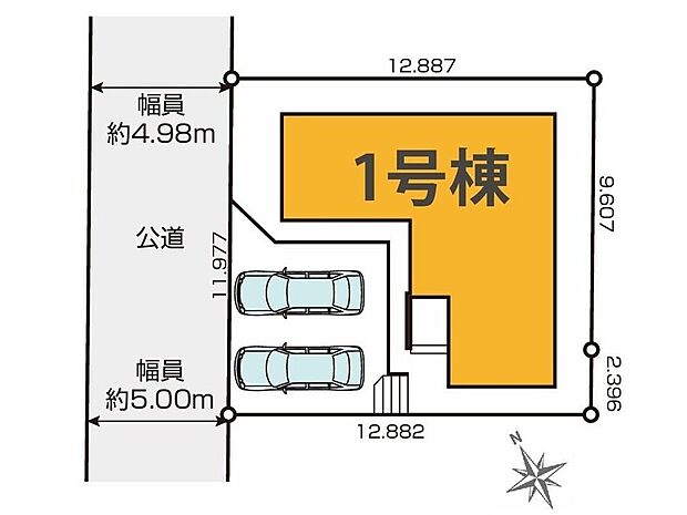 ≪全体区画図≫
◎前面道路は交通量少なめ
◎カースペースは並列で2台可能♪自転車や来客用の駐車スペースとしてもお使いいただけます。