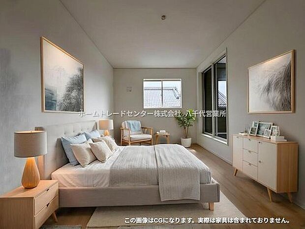 ダブルベッドのサイズのベッドを配置しても十分な広さを確保できる寝室です♪住んでから後悔しないために、そして何よりゆっくりと安眠できるよう、居心地がよく快適に過ごせる寝室の空間づくりにこだわりましょう。