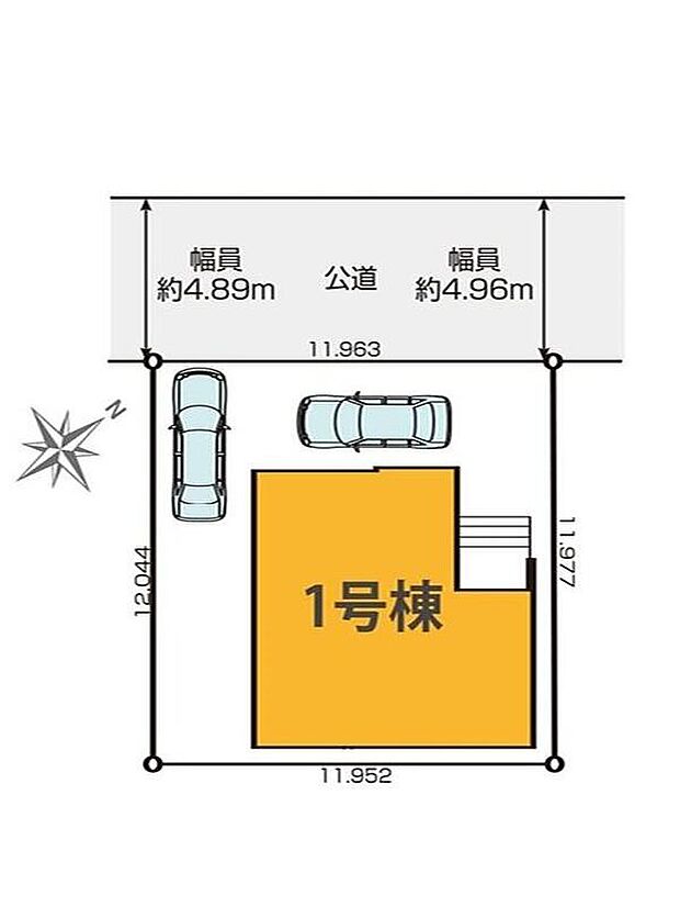 ≪全体区画図≫
◎前面道路は交通量少なめ
◎カースペースは車種により2台駐車可能♪自転車や来客用の駐車スペースとしてもお使いいただけます。