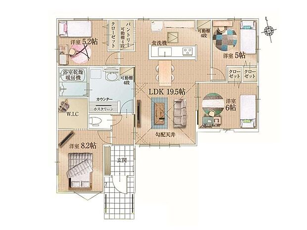 (1号棟)、価格4598万円、4LDK、土地面積210.19m2、建物面積93.86m2