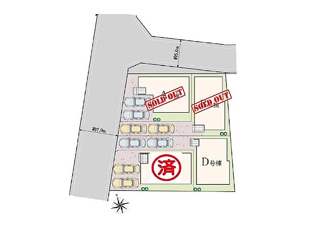【全体区画図】家族をシアワセに導く優美な街【萱田町】に新築戸建てが登場しました。多彩な間取りプラン・多彩な充実した収納プランを実現した充実住宅となっております。いつでも御案内可能です♪ぜひお気軽にお問合せ下さい♪
