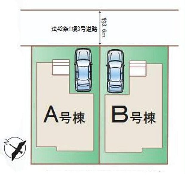 【全体区画図】◎駐車スペース完備で車通勤やお買物もラクラク♪
◎スーパーまで徒歩11分♪