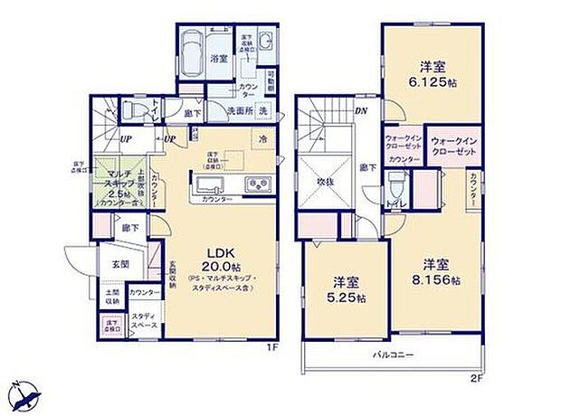 【3LDK】◇用途に合わせてマルチに活躍する小上がり空間。畳敷きでお子様のお昼寝スペースとしても最適♪
◇キッチンから目が届きやすいスタディスペース♪
◇継ぎ目のないカウンターとオープン収納でオシャレな洗面♪