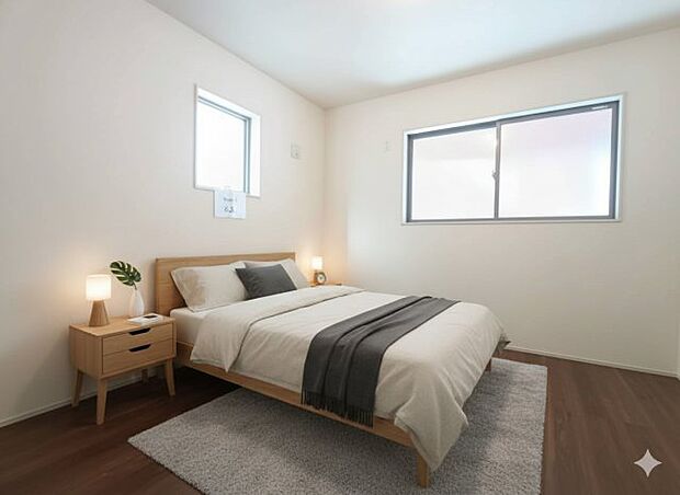 【洋室】大切なプライベート空間です。アレンジしやすいシンプルなお部屋です　※家具をCGで加工しており、家具付き販売ではございません。