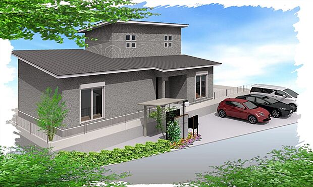 【85坪以上！角地 B号地　２階建て　】【参考パース】