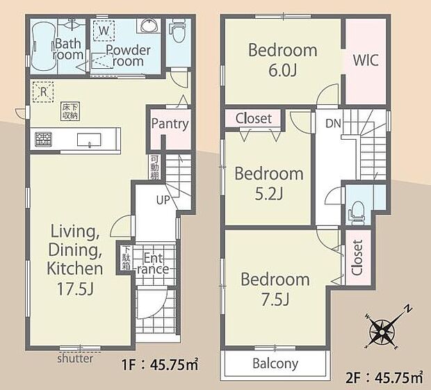 (2号棟)、価格3180万円、3LDK、土地面積158.95m2、建物面積91.5m2