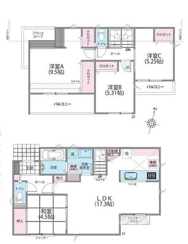 (2号棟)、価格3080万円、4LDK、土地面積134.49m2、建物面積98.95m2