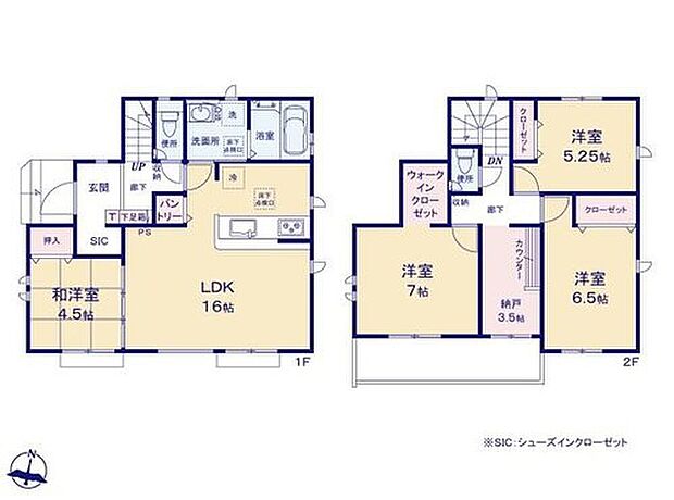 【4LDK】◇対面式キッチンは食事の準備をしながらご家族との会話を楽しめます♪
◇2階の納戸はカウンター付き!お子様の勉強スペースやテレワークなどにお使いいただけます♪
◇WIC、SICやパントリーなど収納が充実♪