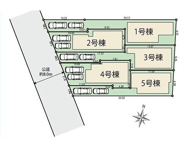 【区画図】前面道路に十分な幅員があるため、対向車とのすれ違いもラクラク。前向き駐車やバックでの入庫も焦らず落ち着いて行えます！