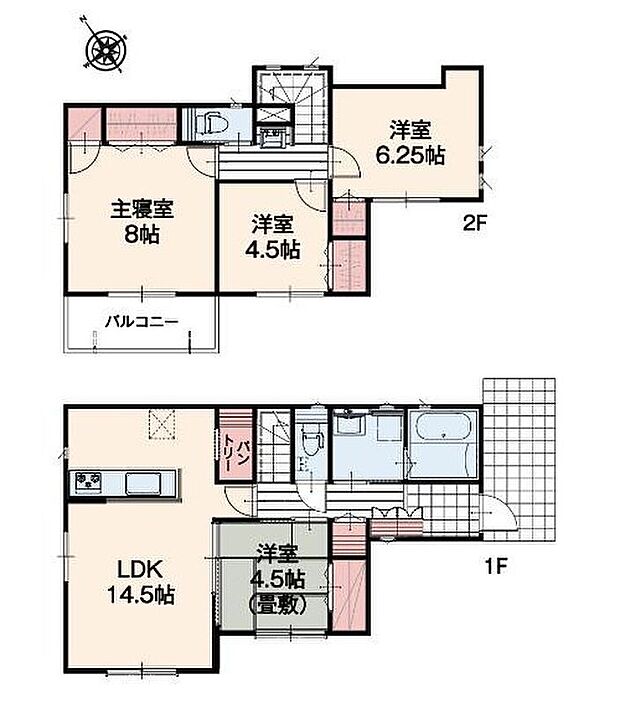 【4LDK】対面システムキッチンを採用していますので、お料理しながらご家族との会話も楽しめます♪
各居室に収納完備でお部屋がすっきり片付きます！