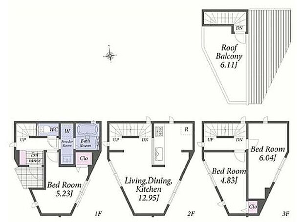 2号棟　3LDK　4980万円　土地面積41.76m2　建物面積71.69m2