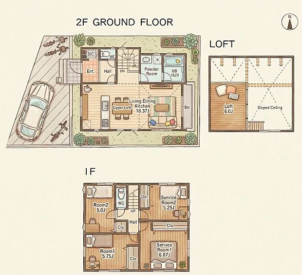 4LDK＋ロフト4880万円土地面積128.08m2建物面積99.78m2