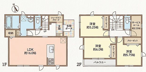 2号棟　5999万円　3SLDK　土地面積110.95m2（33.56坪）建物面積90.25m2（27.3坪）