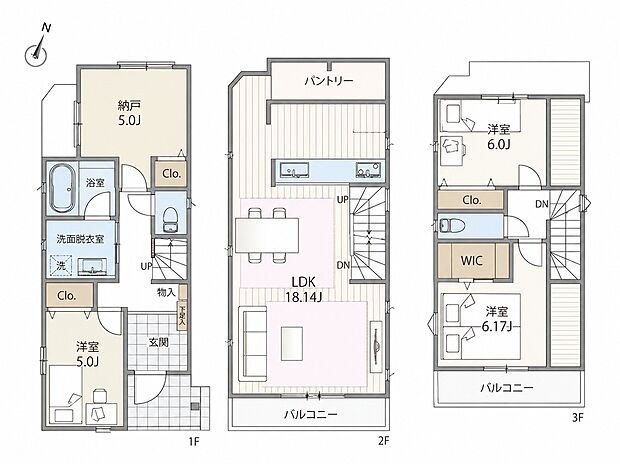 1号棟 3SLDK 7580万円 土地面積81.45m2(24.63坪) 建物面積100.32m2(30.34坪)