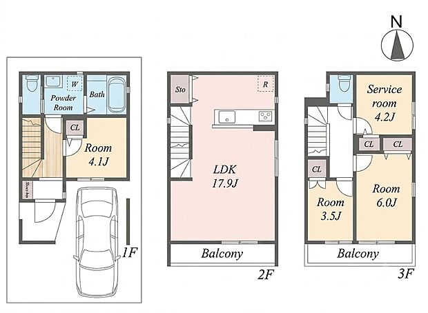 3SLDK 4,280万円 土地面積60.12m2(18.18坪)建物面積100.80m2(30.49坪)