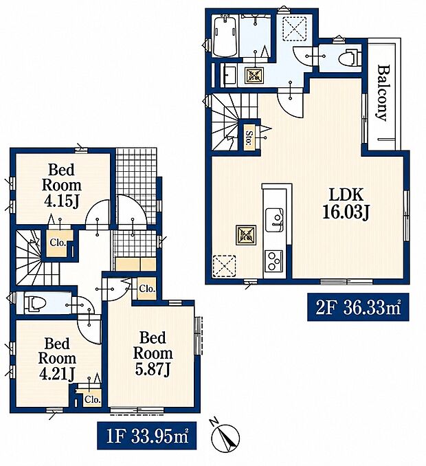 3LDK　5,580万円　土地面積73.20m2（22.14坪）建物面積70.28m2（21.25坪）