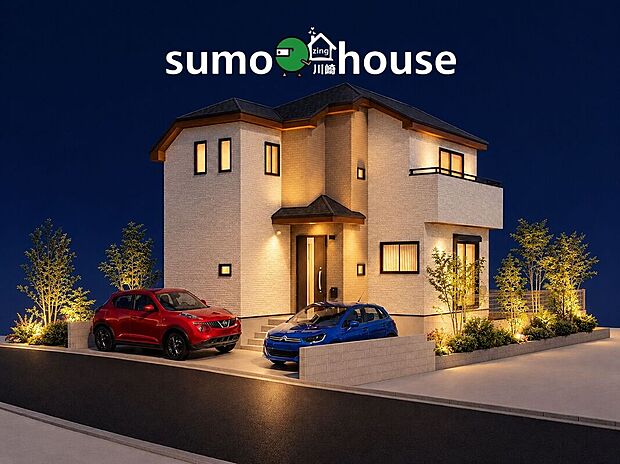 温かな灯りが住まいを美しく彩り、昼とは異なる上質で落ち着いた表情を演出。植栽のライトアップも魅力です。