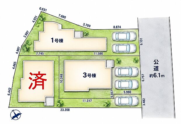 【-】最終2棟!全棟車2台並列駐車可♪