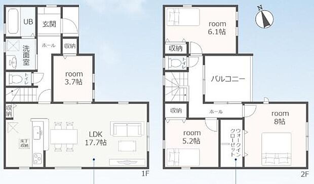 (1号棟)、価格2980万円、4LDK、土地面積129.79m2、建物面積107.66m2