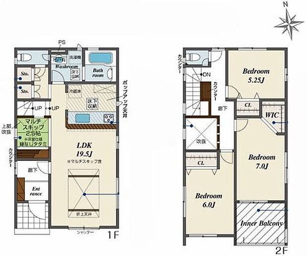 (２号棟)、価格4490万円、3LDK、土地面積105.12m2、建物面積102.26m2