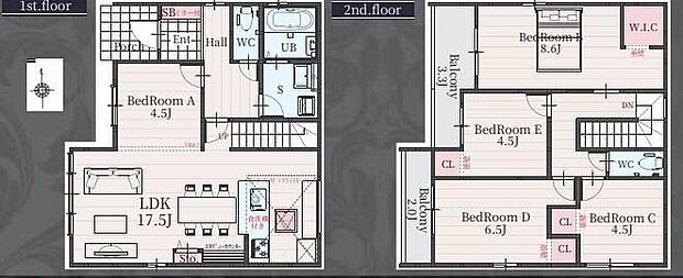 (１号棟)、価格4499万円、5LDK、土地面積144.78m2、建物面積109.59m2