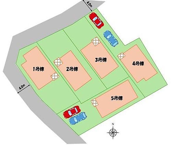 心地よさを追求した5邸の街並誕生。ライフスタイルに合わせてお選び下さい。信濃川に近く、前面に建物がないため、眺望・陽当たり・風通し良好で開放的な立地です♪