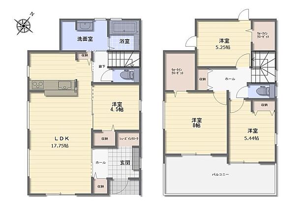 (1号棟)、価格3380万円、4LDK、土地面積153.63m2、建物面積106m2