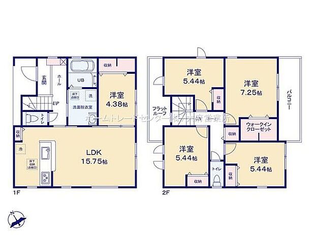 (1号棟)、価格3180万円、5LDK、土地面積192.73m2、建物面積106.21m2