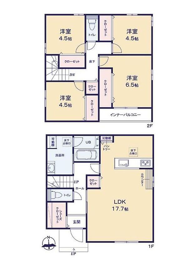 (１号棟)、価格3690万円、4LDK、土地面積129.75m2、建物面積103.52m2