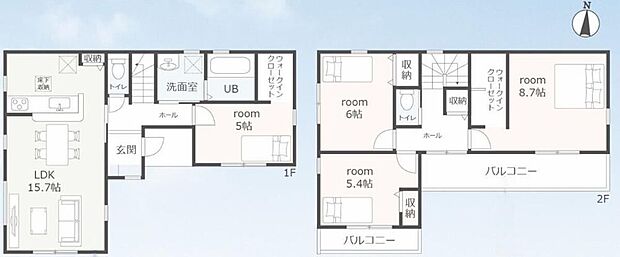 (1号棟)、価格3080万円、4LDK、土地面積158.21m2、建物面積101.33m2