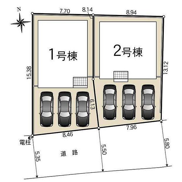 １号棟　３，５９０万円
２号棟　３，６９０万円