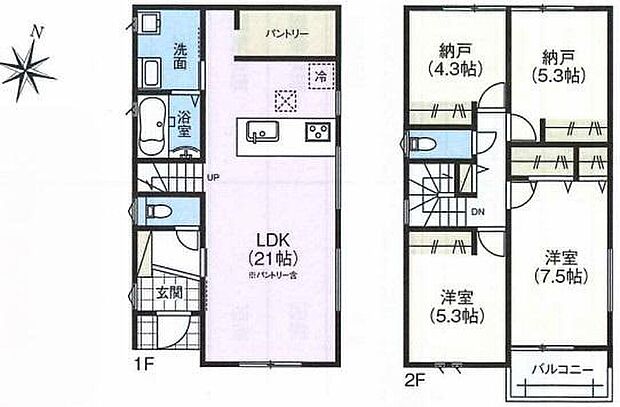 (１号棟)、価格3999万円、4LDK、土地面積119.85m2、建物面積98.42m2