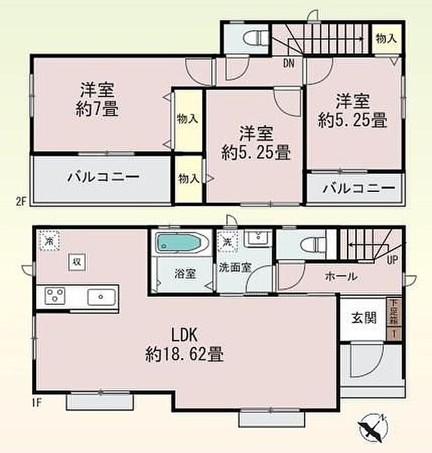 (A号棟)、価格3890万円、3LDK、土地面積122.6m2、建物面積84.89m2 