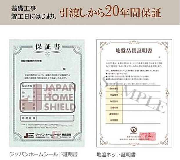 建物引渡し日にあわせて、保証書が発行されます。