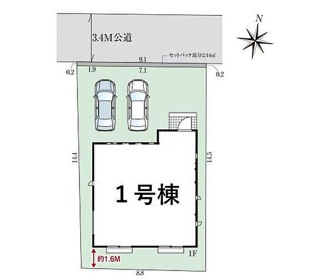 【全体区画図】1号棟 4,399.5万円