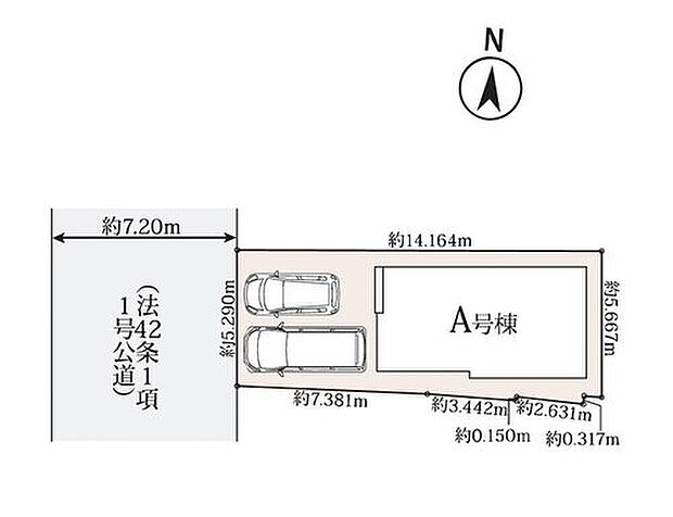 【全体区画図】A号棟　４，３９０万円