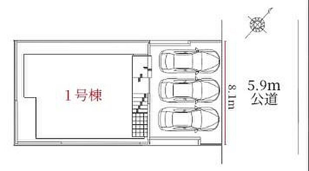 【全体区画図】1号棟　４，９９９万円