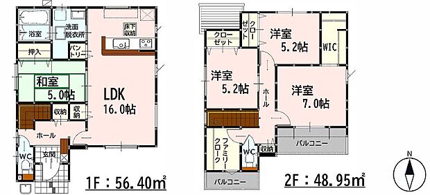 1階の和室は客間にピッタリ。2階に家族のマイルームを持てる4SLDKの間取りです