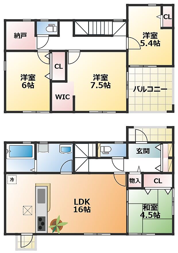 全室南向きで陽当たりの良い間取りです