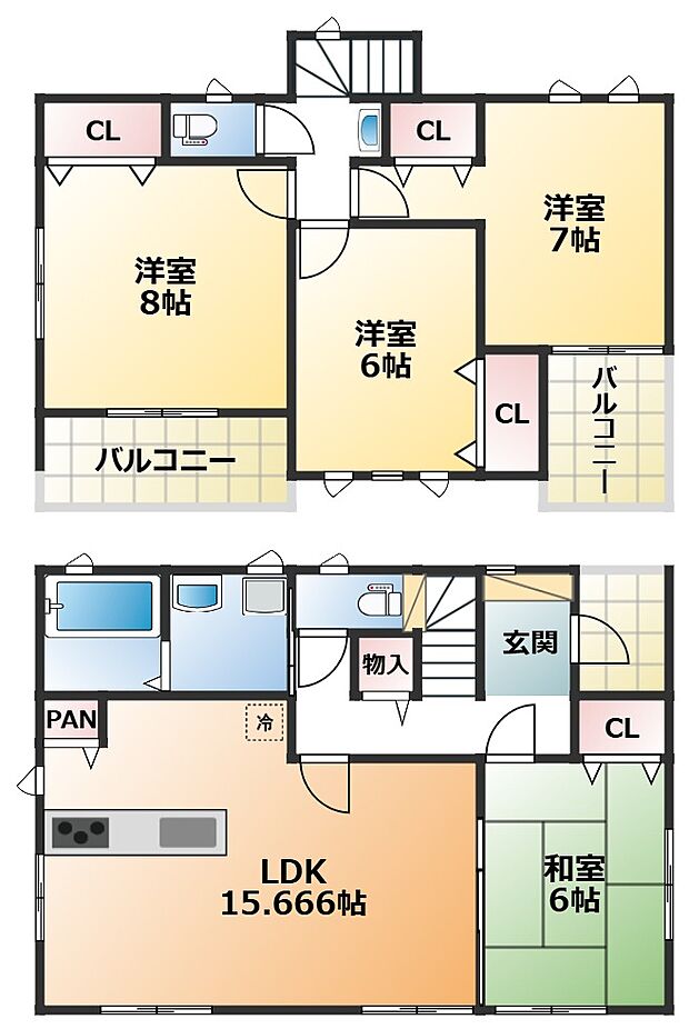 全室南向きで陽当たりの良い間取りです