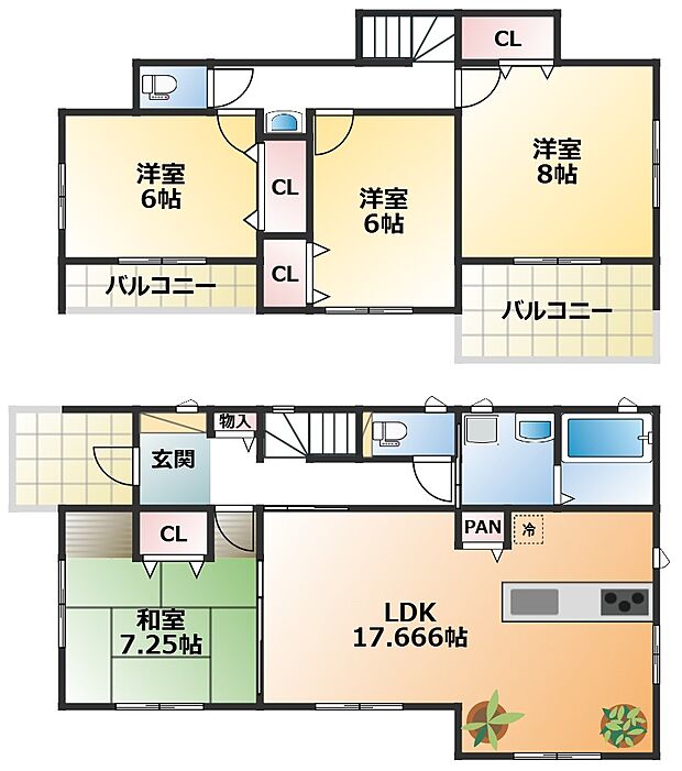 全室南向きで陽当たりの良い間取りです