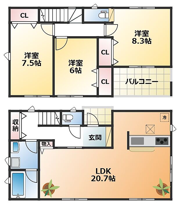 全室南向きで陽当たりの良い間取りです