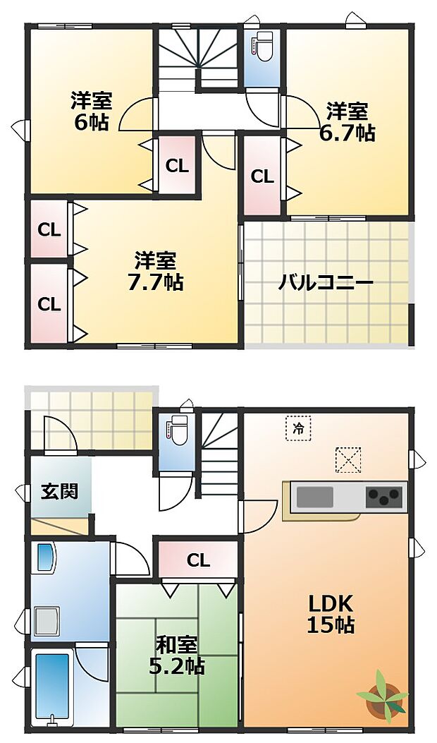 南向きで陽当たりの良い間取りです