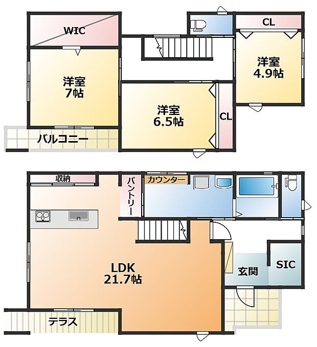 全室南向きで陽当たりの良い間取りです