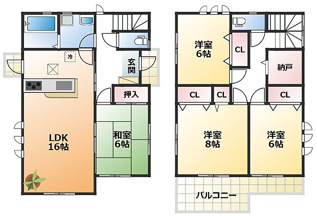 南向きで陽当たりの良い間取りです