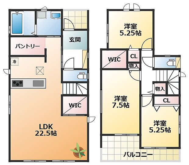 南向きで陽当たりの良い間取りです