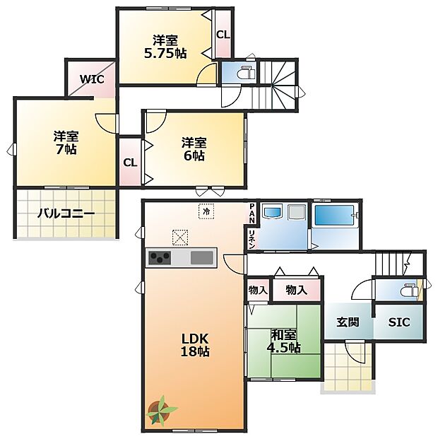 南向きで陽当たりの良い間取りです