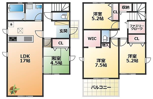 南向きで陽当たりの良い間取りです